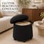Tabouret rond avec rangement caché en sherpa Schick, 17 po, noir-238417979