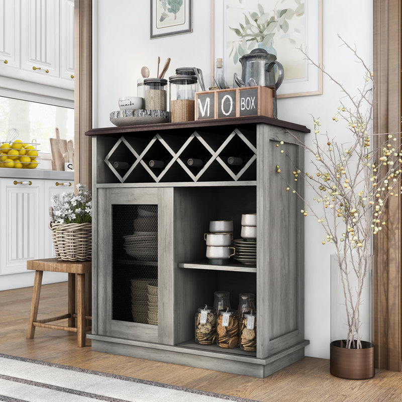 Buffet à porte coulissante Nardini, Chêne gris rétro
