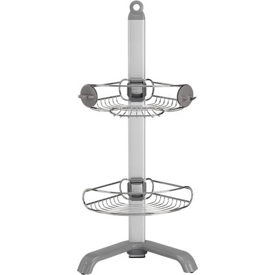 Étagère de douche de coin, organisateur de rangement de salle de bain en acier inoxydable et aluminium anodisé