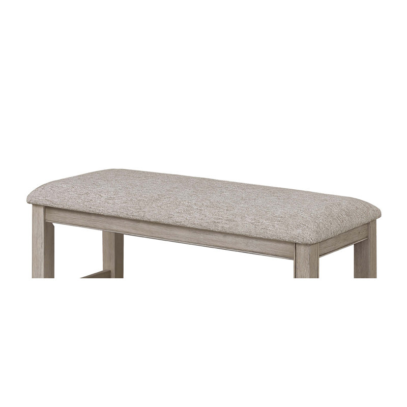 Banc rembourré en mélange de lin Rosembert, Gris