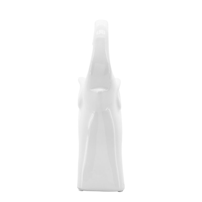 Figurine décorative d'éléphant en céramique avec style glamour pour la décoration intérieure - objet de sculpture animalière moderne pour le bureau, ou décorations pour le salon blanc
