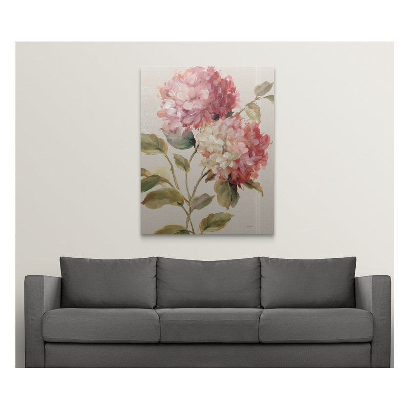 «Harmonious Hydrangeas Linen» - reproduction, H 10 po x l 8 po x P 1,5 po, Toile