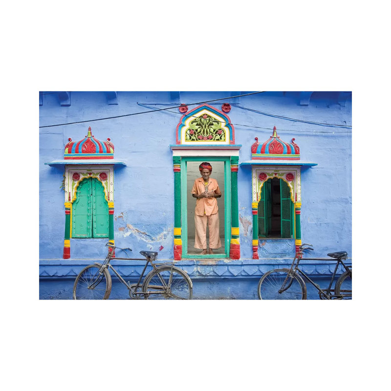 India, Rajasthan, Spiritual Man In Doorway. by Jaynes Gallery - Wrapped Canvas Gallery-Wrapped Canvas Giclée