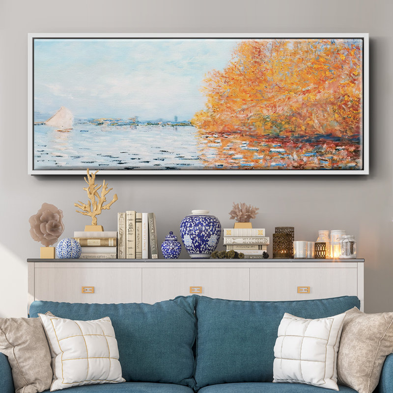 "La seine à Argentuil", toile encadrée, H 20 po x l 50 po