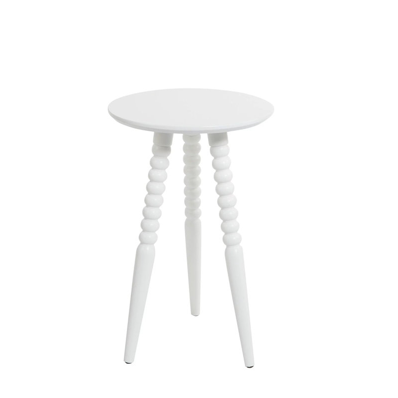 Mitchelle Round Accent End Table - White
