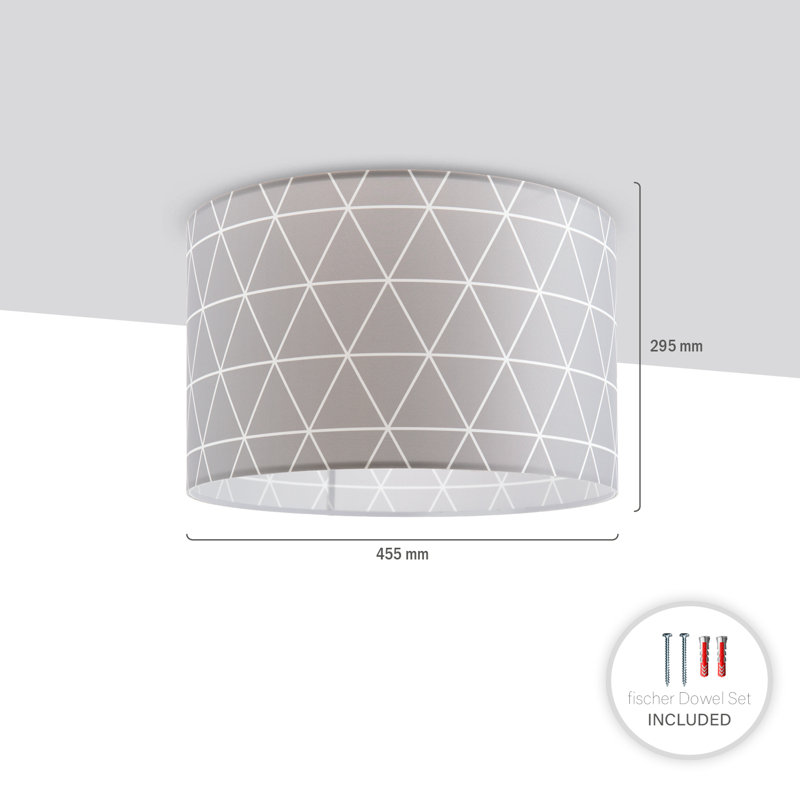 Danes Flush Mount, 29.5cm H x 45.5cm W x 45.5cm D, Grey