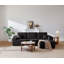 Canapé modulaire de 104 pouces avec méridienne en L et poches latérales, conception modulaire moderne pour le salon / chambre à coucher, sans assemblage requis, tissu moelleux, noir, droite-950366499-950366497-950366502