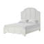 Ensemble de chambre à coucher grand lit 4 pièces Kyna, tête de lit à persiennes courbée, blanc antique-118445257