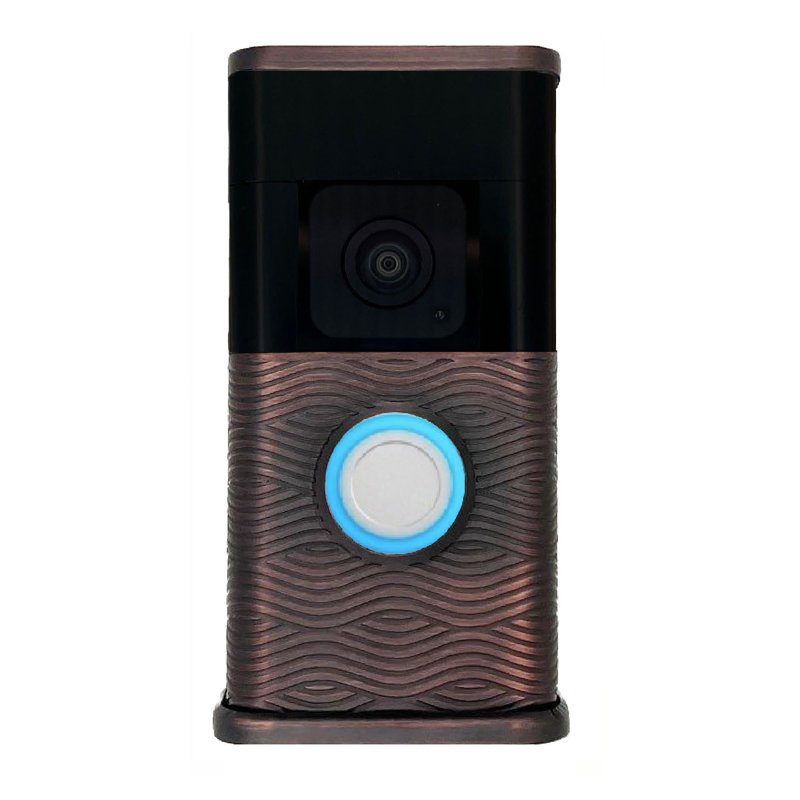 Housse pour sonnette vidéo Waves, Bronze huilé