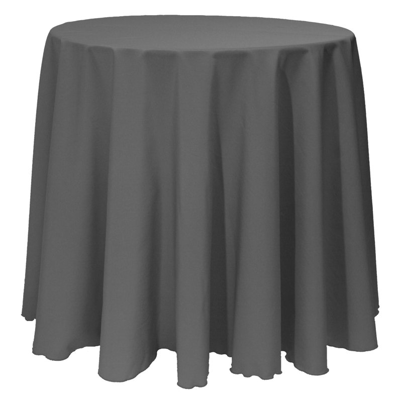 10 Pack Round Polyester Linen Tablecloth, 120" x 120", Charcoal