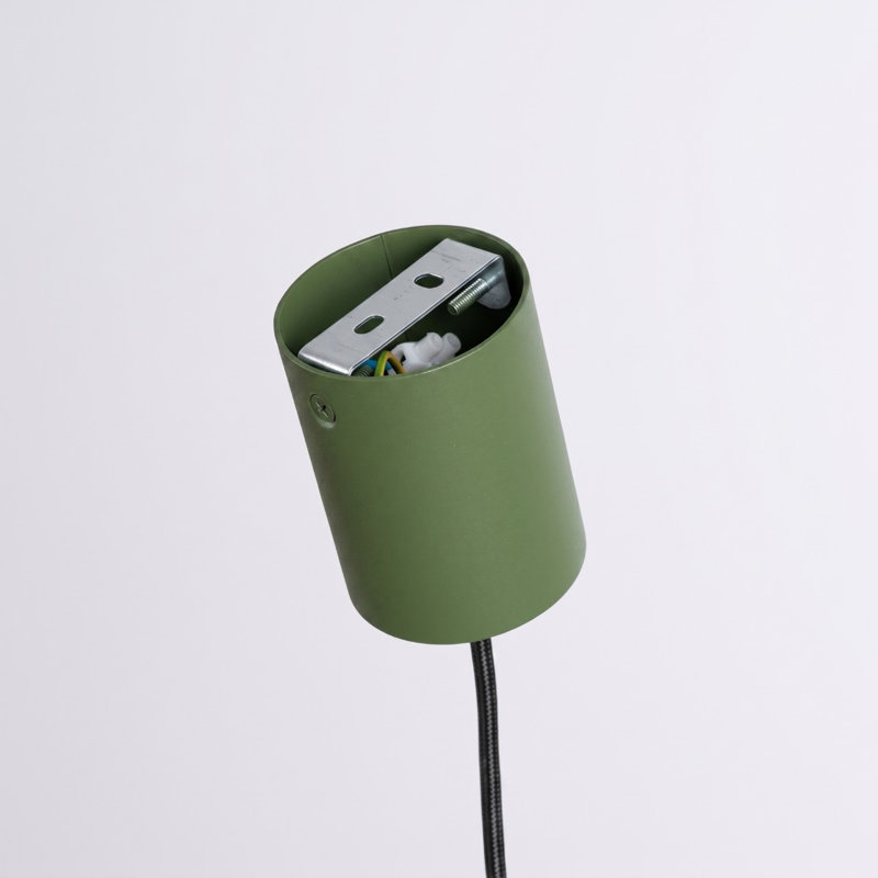 Aura 1 - Light Brushed Nickel Pendant, Olive Green