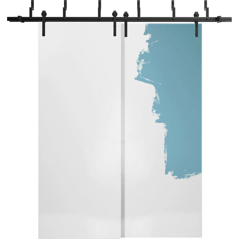 Panelled Wood Planum Sliding Closet Doors, 64" x 96", Primed