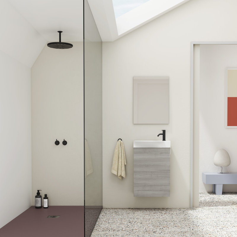Hohman Vanity & Mirror Set, Sand Blasted
