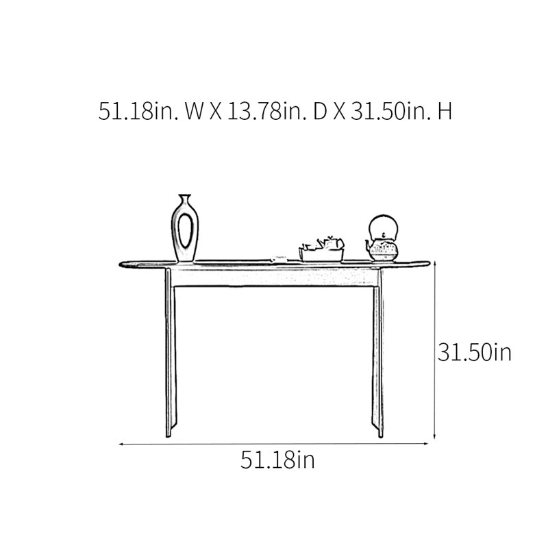 Console Retro, H 31,5 po x l 51,18 po x P 13,78 po
