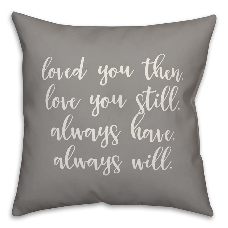  Coussin Love Love Gives Up, Gris, Housse de coussin et insert