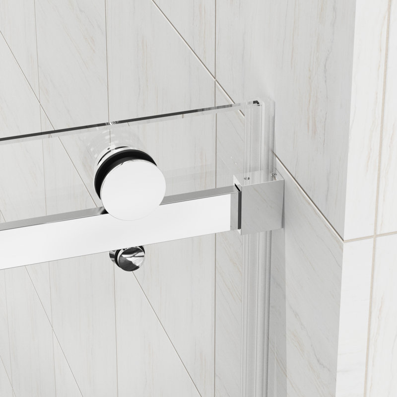58 po x 60 po x H 72 po, porte de douche coulissante simple sans cadre 1/4 po