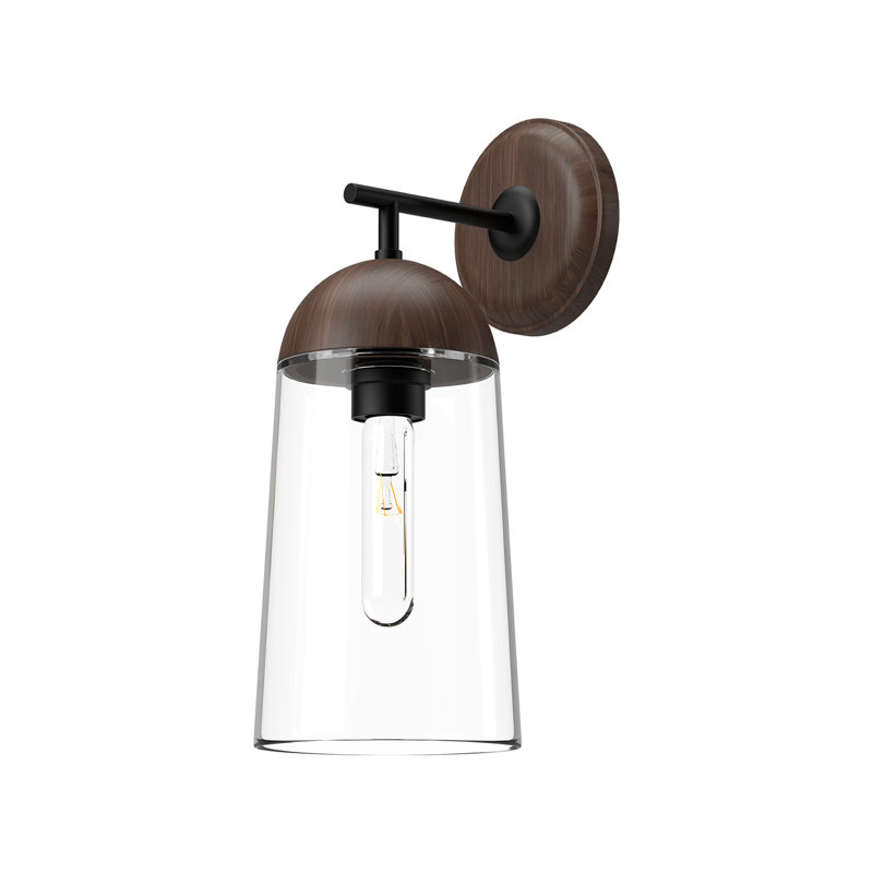 Shiloh Vanity Light, 1, Matte Black/Walnut