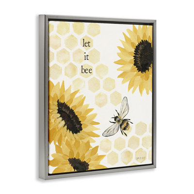 «Let It Bee Honeycomb», art mural encadré flottant par Julia Purinton