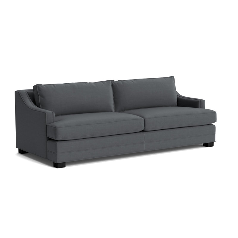 Keaton Slope No Nail 94 Sofa, Performance Linen - Charcoal, Black