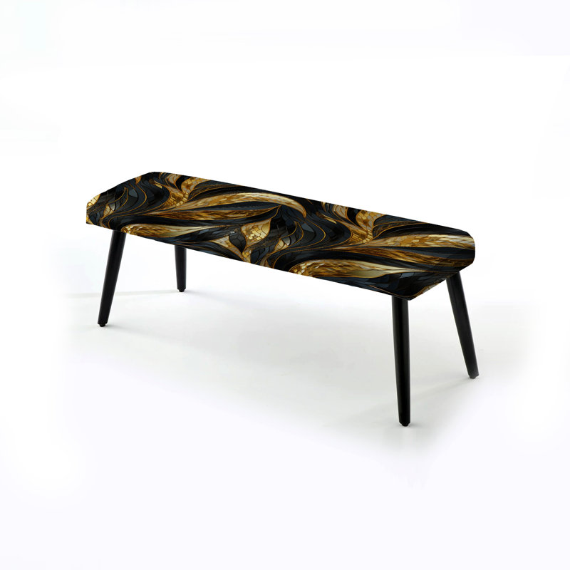 Banc noir rembourré scintillant Glamour Gaze Sparkling Gold Harmony