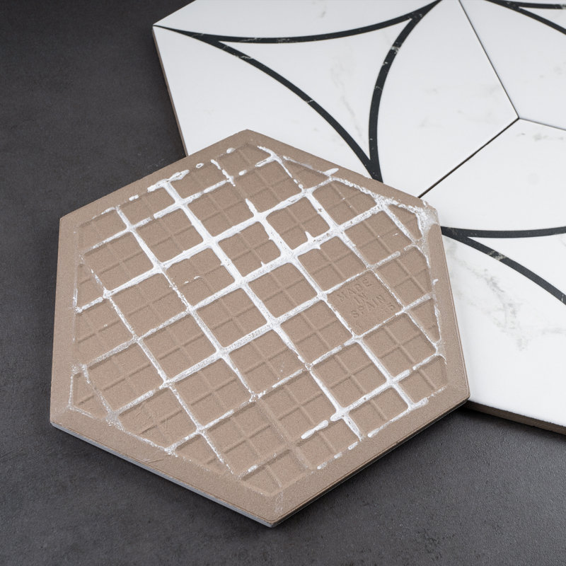 Statuario Deco Hexagon 7.8 In. X 8.98 In. Matte Porcelain Floor And Wall Tile, Black