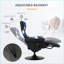 Fauteuil inclinable, de jeu de course avec support lombaire, repose-pieds et amp; Porte-gobelets, noir / blanc / bleu royal | PVC