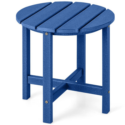 18" Patio Adirondack Side Table Weather Resistant Hdpe Garden Navy