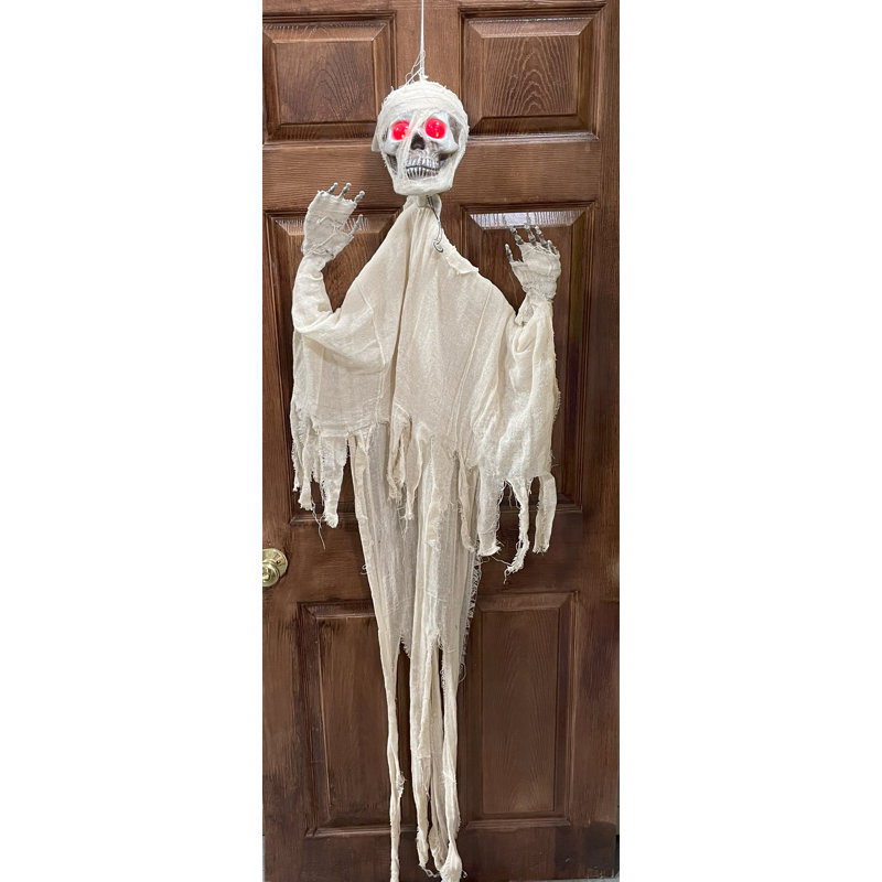 Momie suspendue 67 "d'Halloween avec yeux rouges et voix