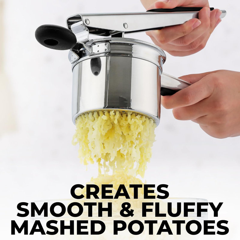 Zulay Kitchen Premium Large 15oz Potato Ricer With 3 Interchangeable Discs