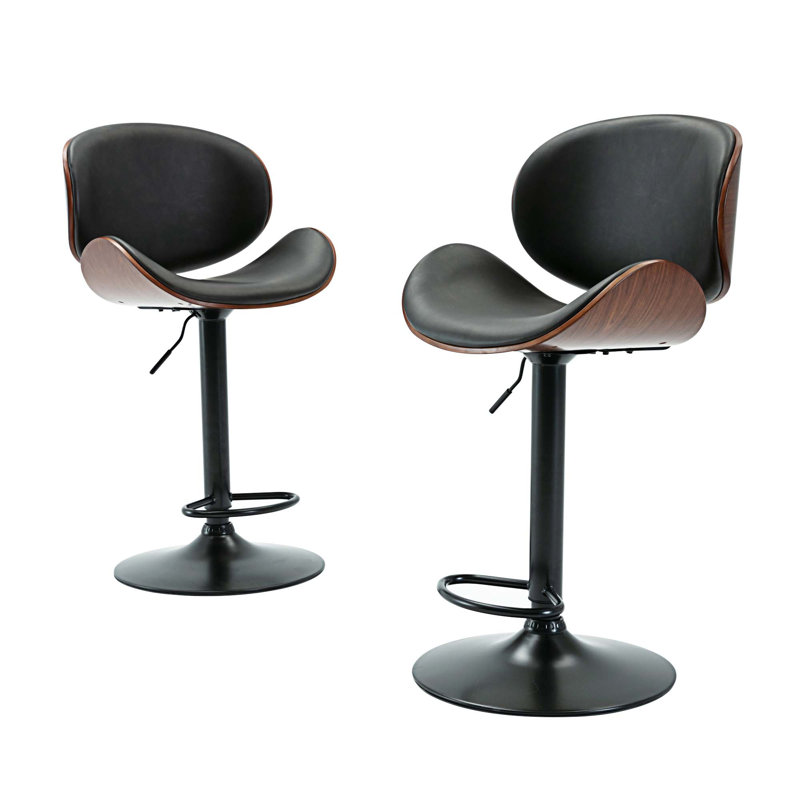 Tabouret pivotant à hauteur réglable Kaceton, Noir