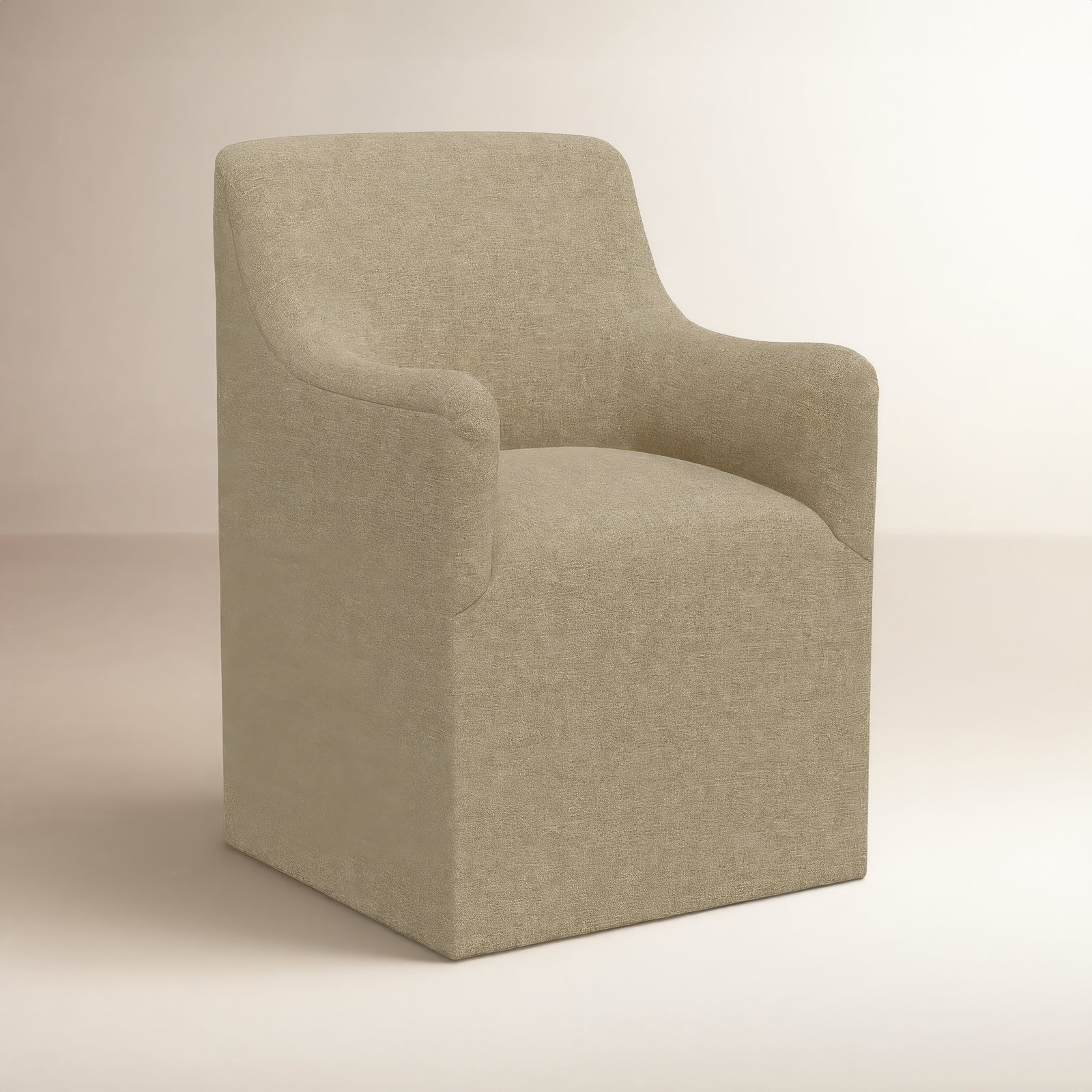 Howth Upholstered Back Arm Chair, Zuma Natural Textured Linen