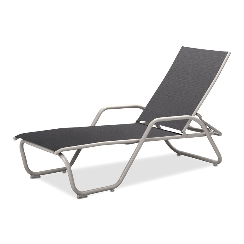 Chaise longue inclinable Gardenella, Neige texturée, Gris anthracite Collect