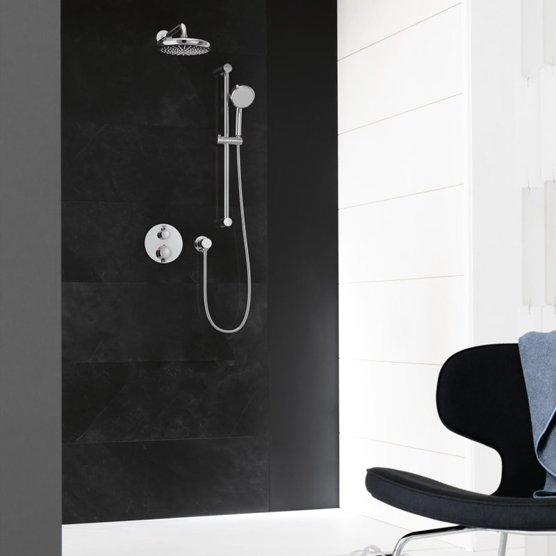 Système de douche thermostatique complet Grohtherm® avec valve brute, Chrome