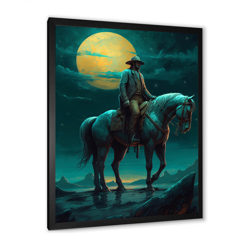 Night Rider II sur impression sur toile, Cadre d'angle fermé noir, H 20 po x l 12 po x P 1 po
