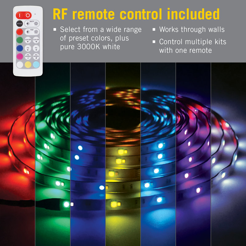 Ensemble de bande lumineuse à DEL pour l'intérieur et l'extérieur multicolore RibbonFlex