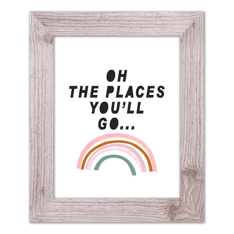 Art encadré «Places you go», H 14 po x l 11 po x P 0,75 po, Cadre blanc