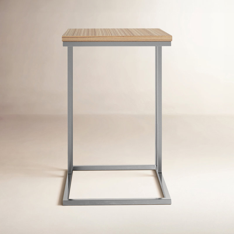 Table de bout Hampshire C, Argent / zebrano