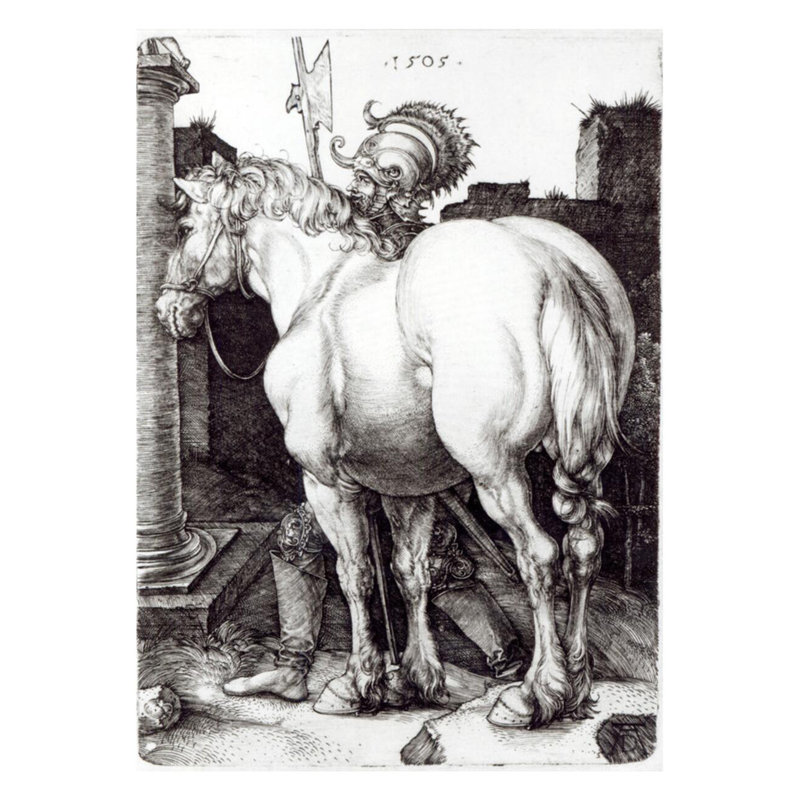 «The Large Horse» par Albrecht Dürer - Estampe numérique, H 28 po x l 22 po