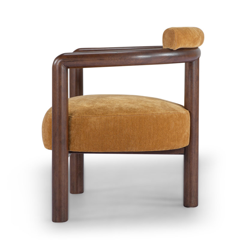 Tilde Upholstered Barrel Chair, Fennel Performance Chenille