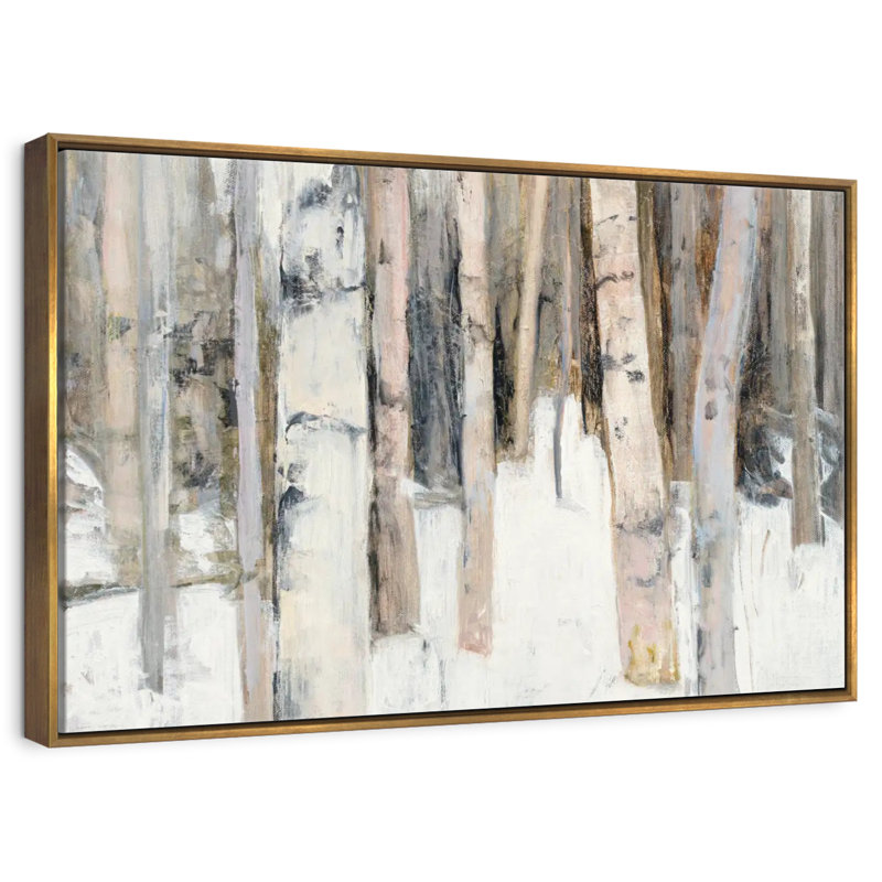 Lumière chaude d'hiver I, Cadre flottant doré, 19 po x 13 po