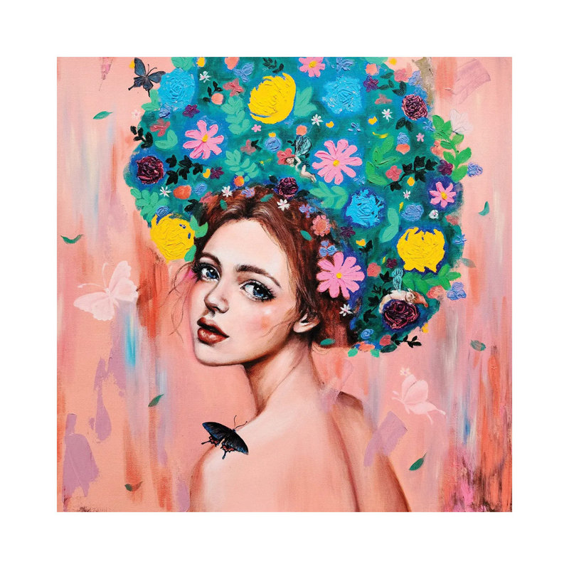 Flower Girl: Dreams Of You by Eury Kim - Wrapped Canvas Print, 66.04 cm H x 66.04 cm W x 1.91 cm D