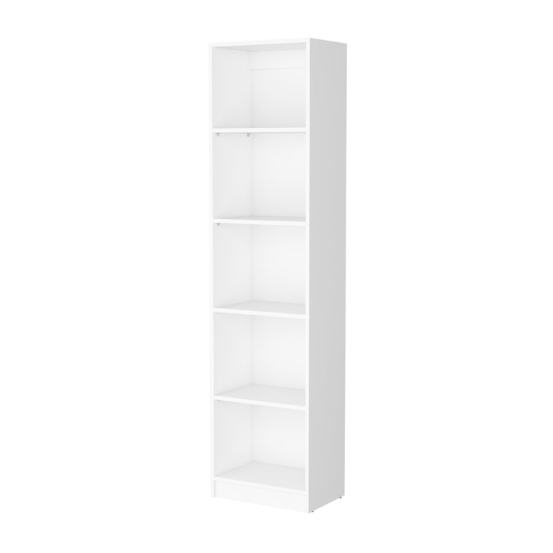 Bibliothèque blanche à 5 tablettes - Solution de rangement élégante et élégante, H 74 po x l 11,58 po, Blanc