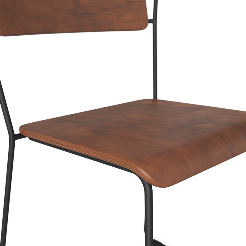 Ensemble de 2 chaises de salle à manger industrielles modernes (noyer), Noyer