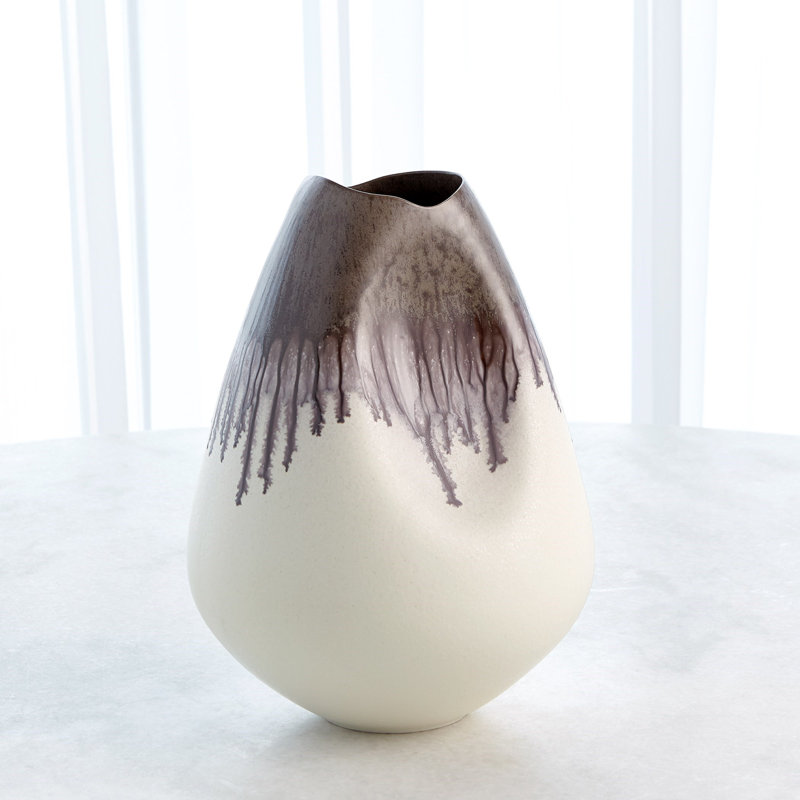 Portuguese Handmade Ceramic Table Vase, 13.5" H x 10.25" W x 10.25" D