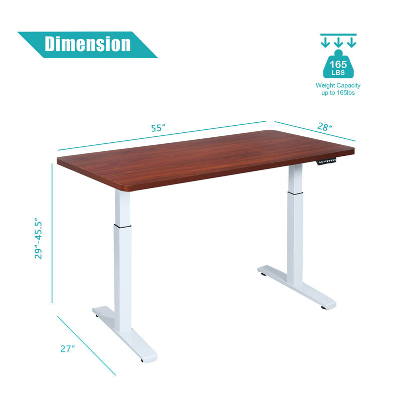 Bureau debout à hauteur ajustable Beowulf, Café / blanc