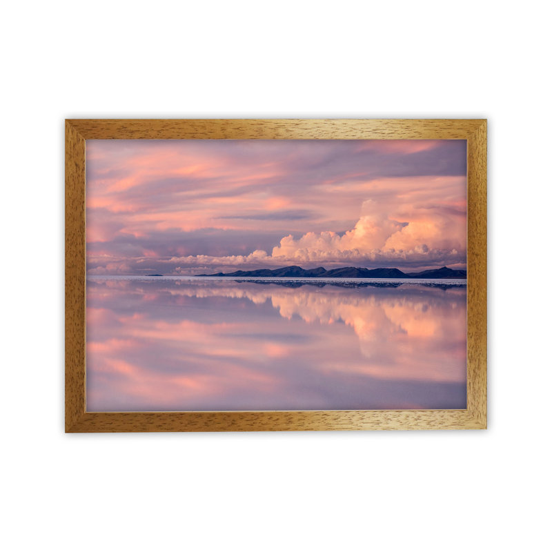 Uyuni Pastels by Karsten Wrobel - Print on Canvas, 46cm H x 63cm W x 3cm D, Brown Framed
