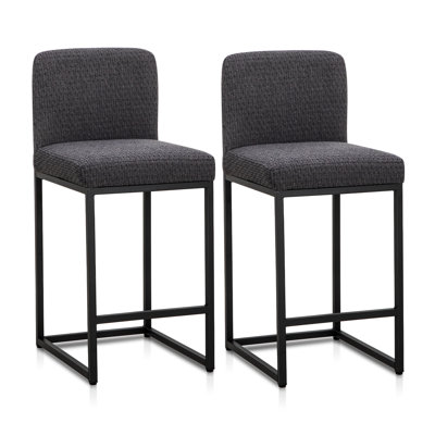 Smart Chenille Upholstery Bar Stools Set of 2