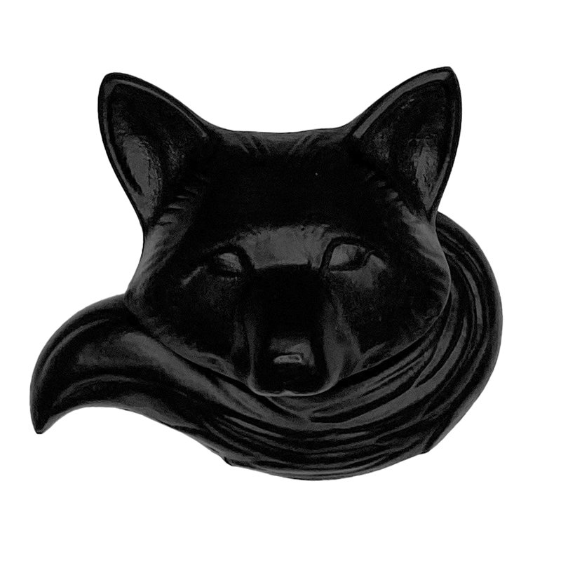 Heurtoir de porte renard, Noir mat, 3,75 po x 3 po x 2,25 po