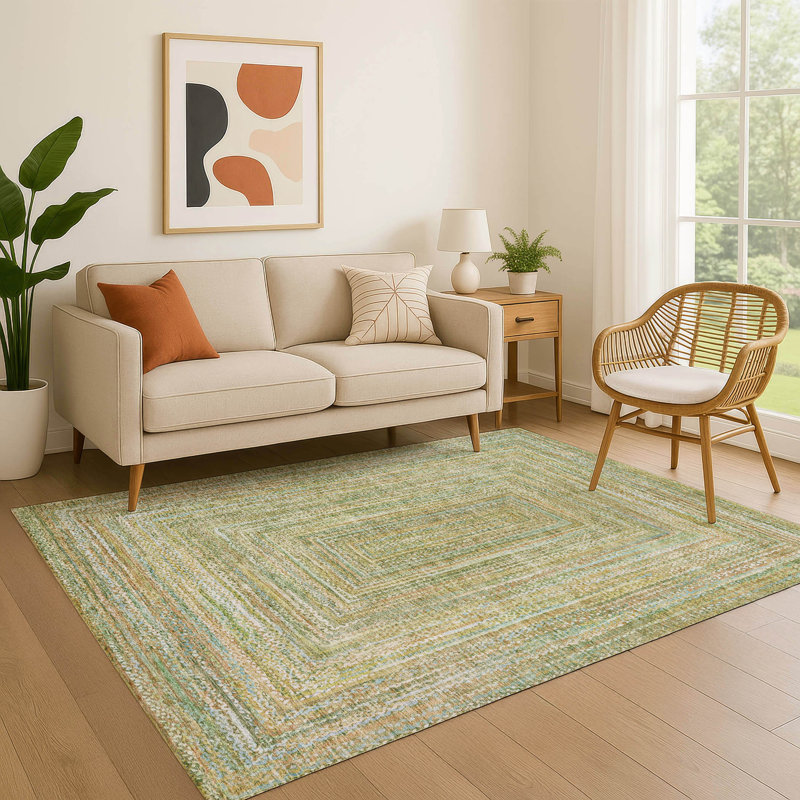 Premium Machine Washable Lubbers AMF1726 Geometric Rug, Rectangle 10' x 14'