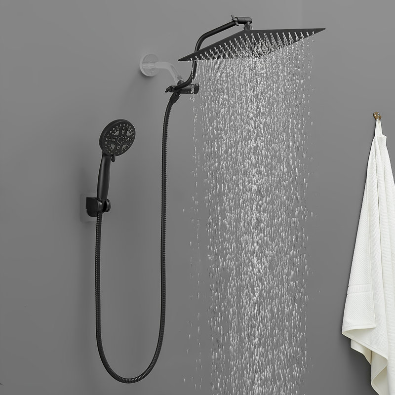 Système de douche de 12 pouces, Noir mat